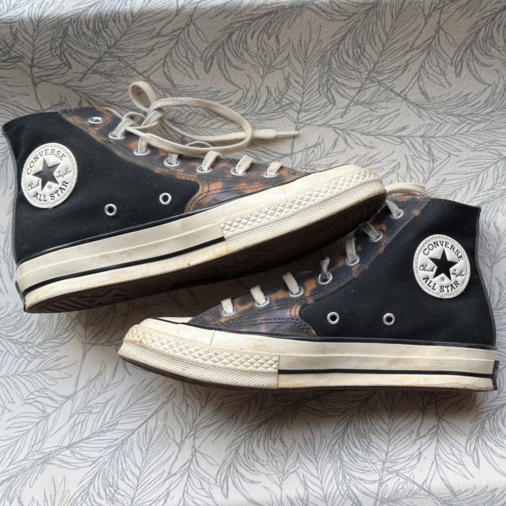 Converse Black and Brown High-Top Sneakers